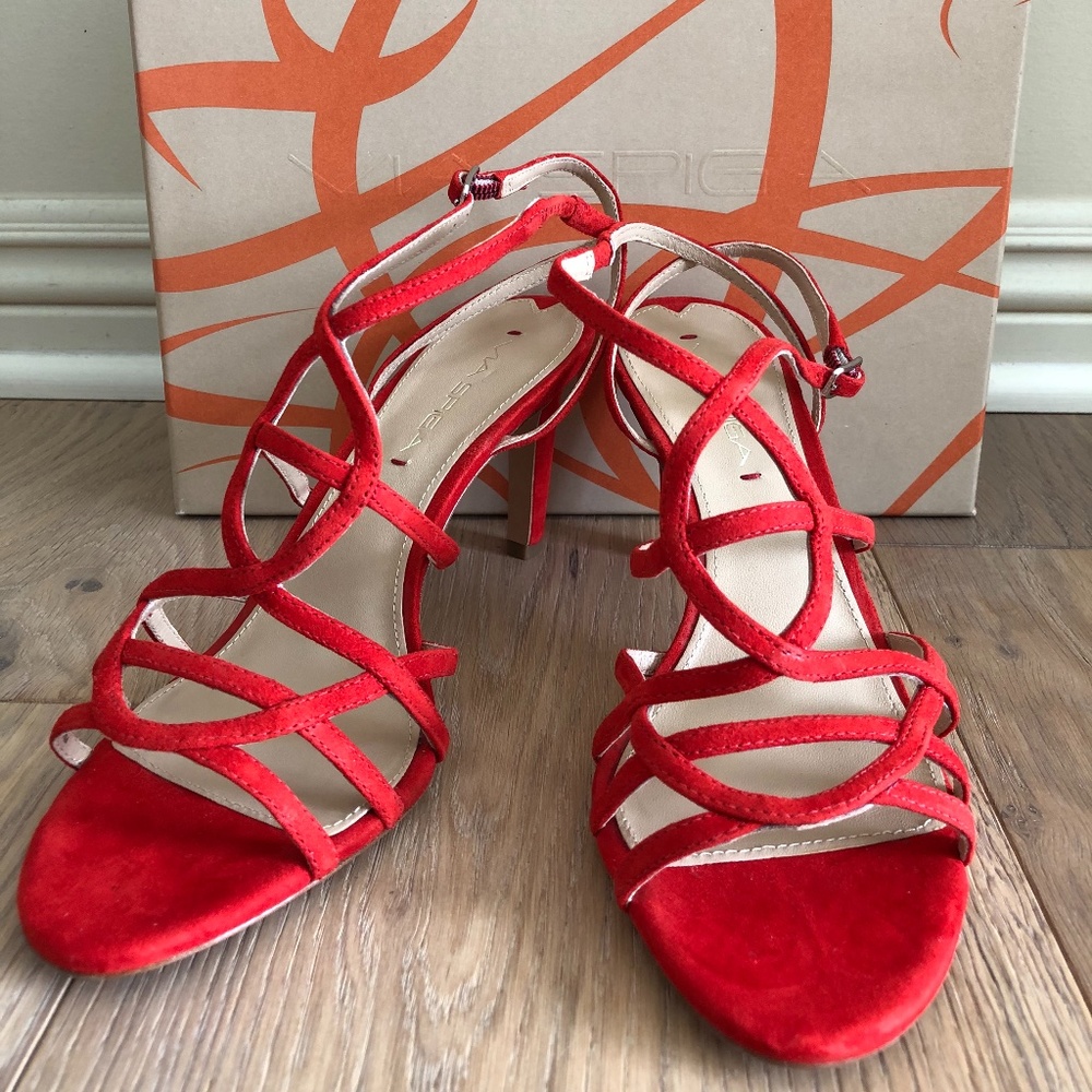 Via Spiga Ima Dress Sandals, Red Pepper, Size 7